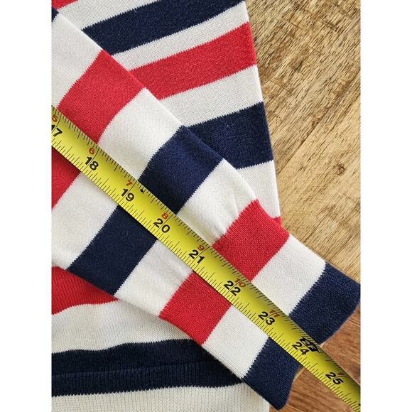 Lands' End Striped Cardigan Sweater Women's M Tall Americana USA - Picture 7 of 7